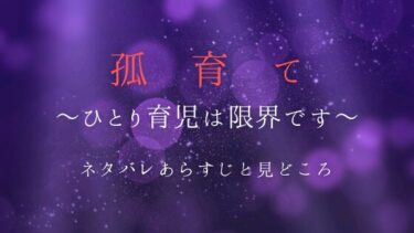 『孤育て～ひとり育児は限界です～』あらすじ＆見どころをネタバレ解説｜最終回の結末も考察！